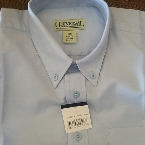 Blue button long sleeve uniform shirt - Picture 2 of 2